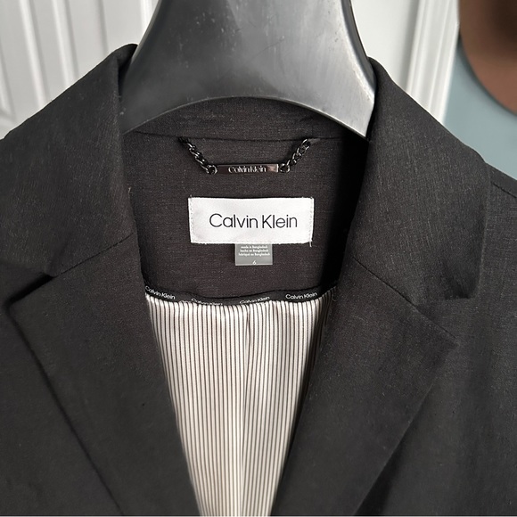 NWT Calvin Klein linen blend black suit blazer 6 - Picture 2 of 6
